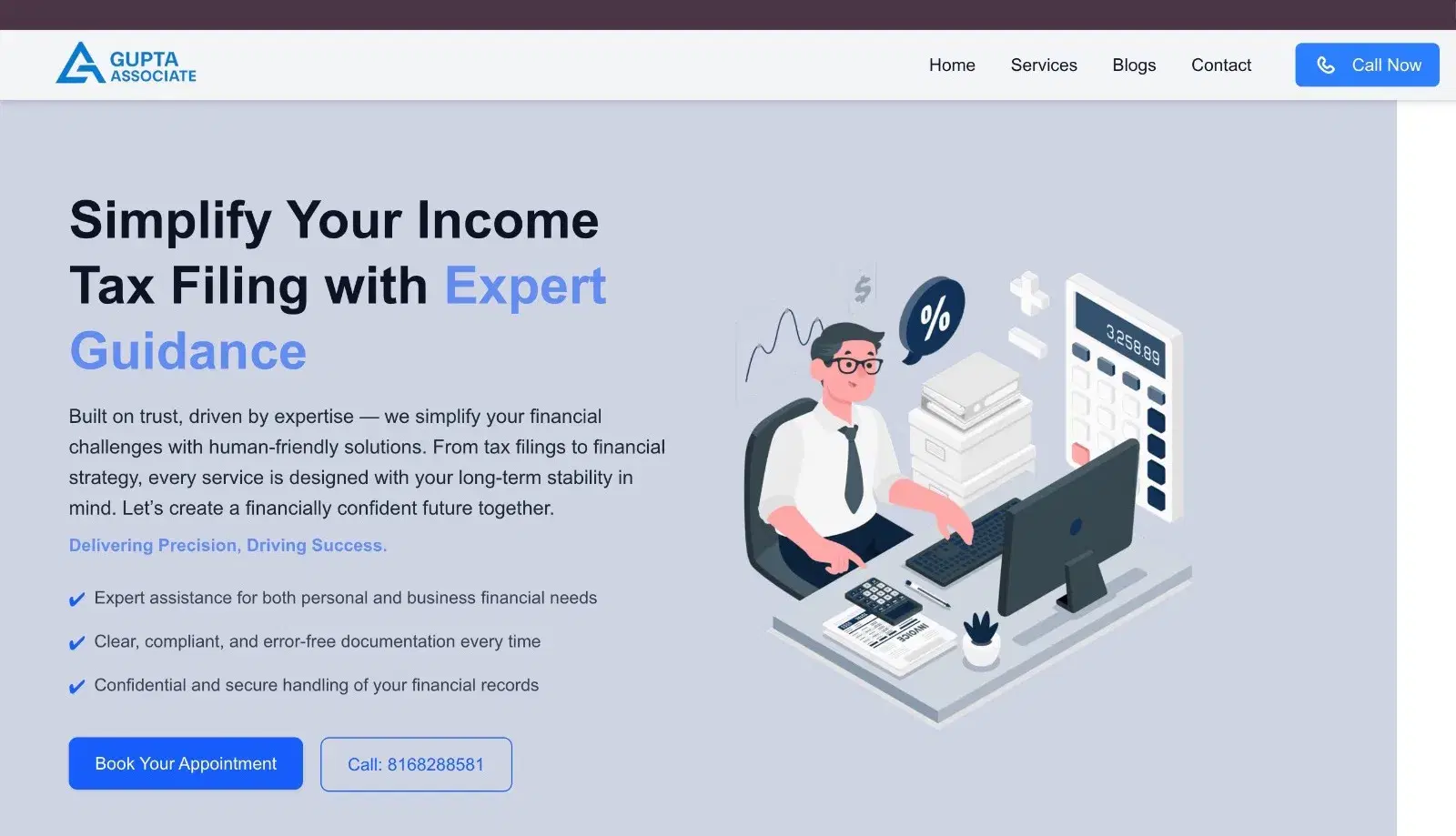 Gupta Associate — A working client portal for a tax and accounting practice